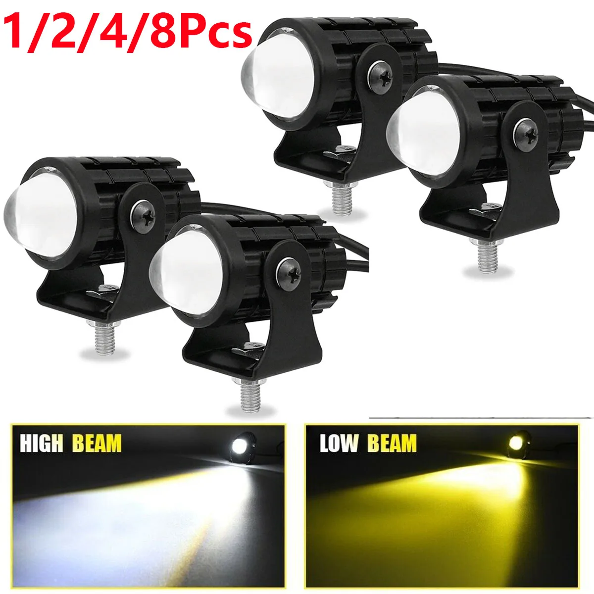 1/2/4Pcs LED Driving Spotlights Headlights LED Fog Lights Motorcycle ATV Accessories Truck Car Auxiliary Mini Projector Headlamp