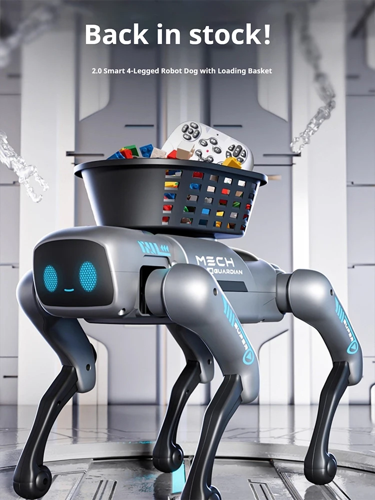 Inteligentny robot-psyk z funkcją AI, zdalnie sterowany, programowalny, z koszykiem do załadunku, zabawka dla chłopców, prezent na urodziny i święta, 2026. (mechanical dog) — Zdjęcie 2 z 2