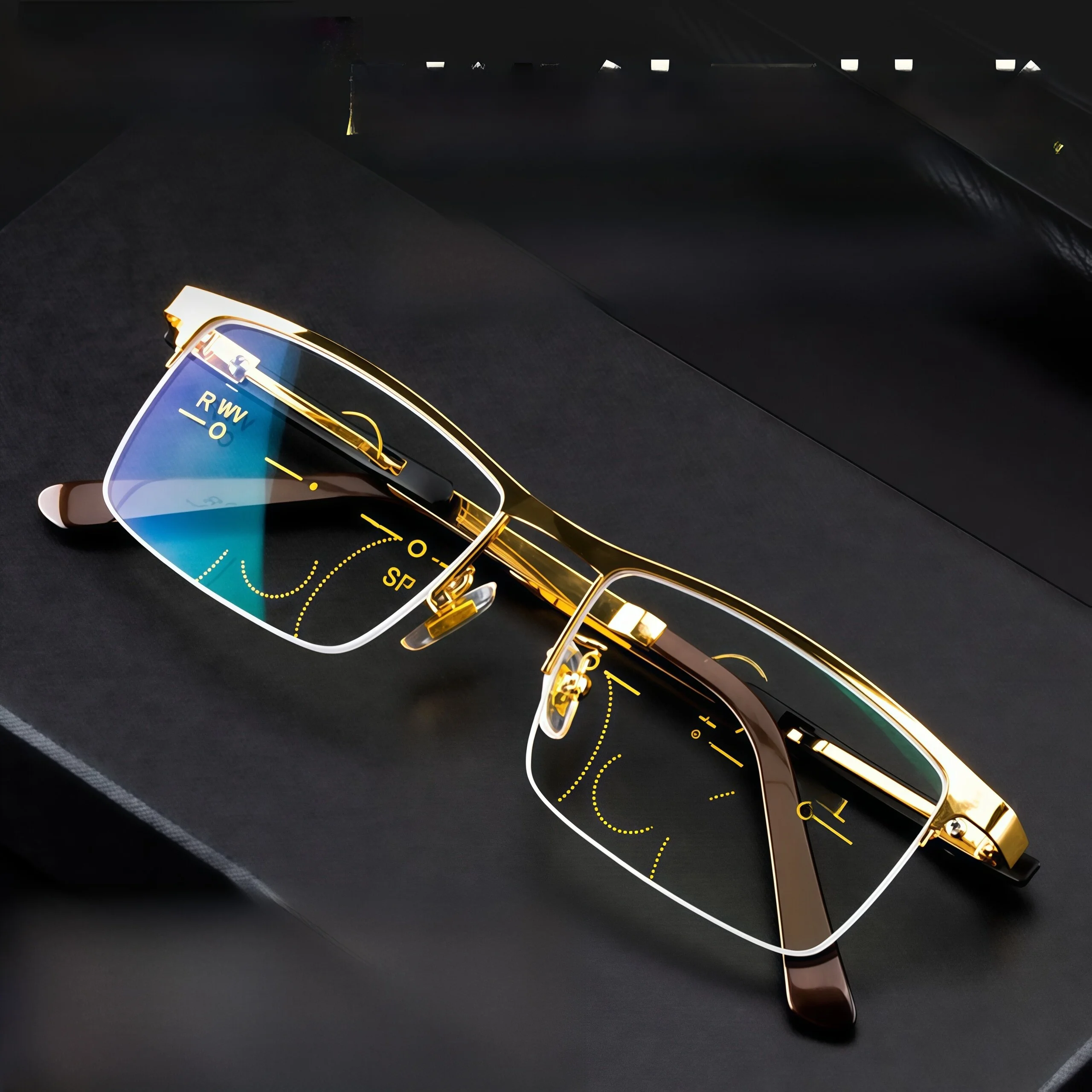 

High-End Bifocal Glasses for Men Smart Automatic Zoom Blue Light Blocking Reading Glasses Far near Use Durable Storage Case