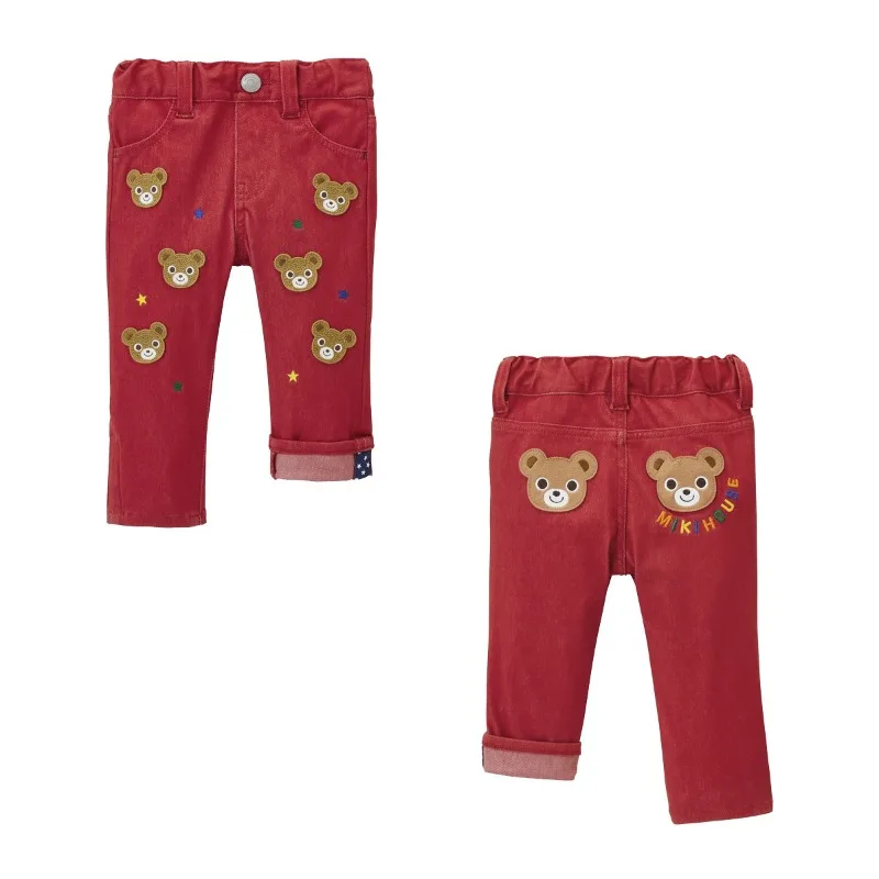 Autumn New Children Trousers Cartoon Bear Rabbit Embroidered Casual Pant Jeans Boys Pants Baby Girl Clothes Pantalones