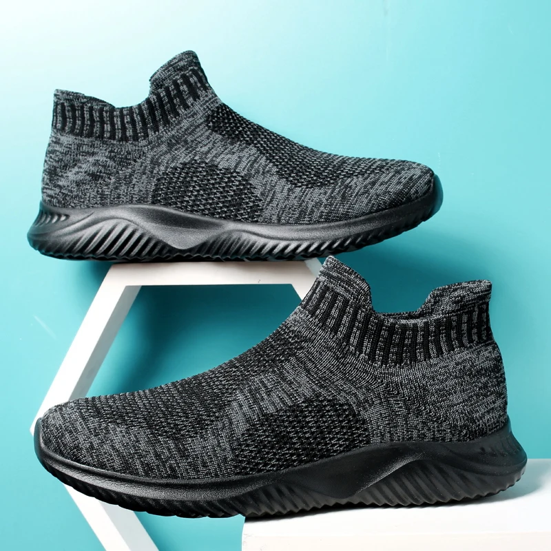 Men Summer Sports Socks Shoes Comfortable Lightweight Sneakers for Men 2023 Breathable Vulcanized Shoes Black Grey Casual Shoes