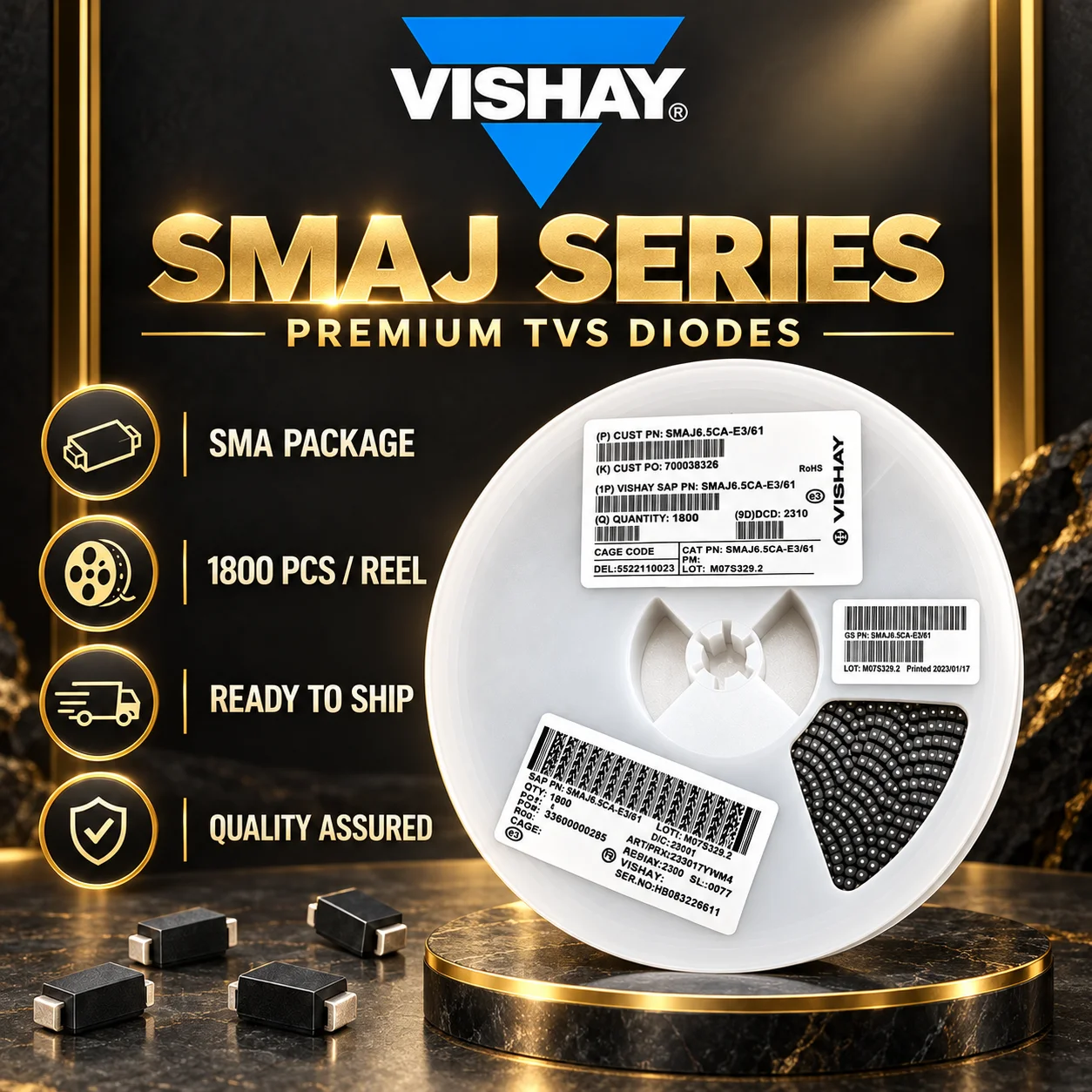 Original New SMAJ5.0CA SMAJ6.0CA SMAJ6.5CA SMAJ7.0CA SMAJ7.5CA SMAJ8.0CA SMAJ8.5CA SMAJ9.0CA SMAJ10CA SMAJ11CA SMAJ12CA 400W TVS