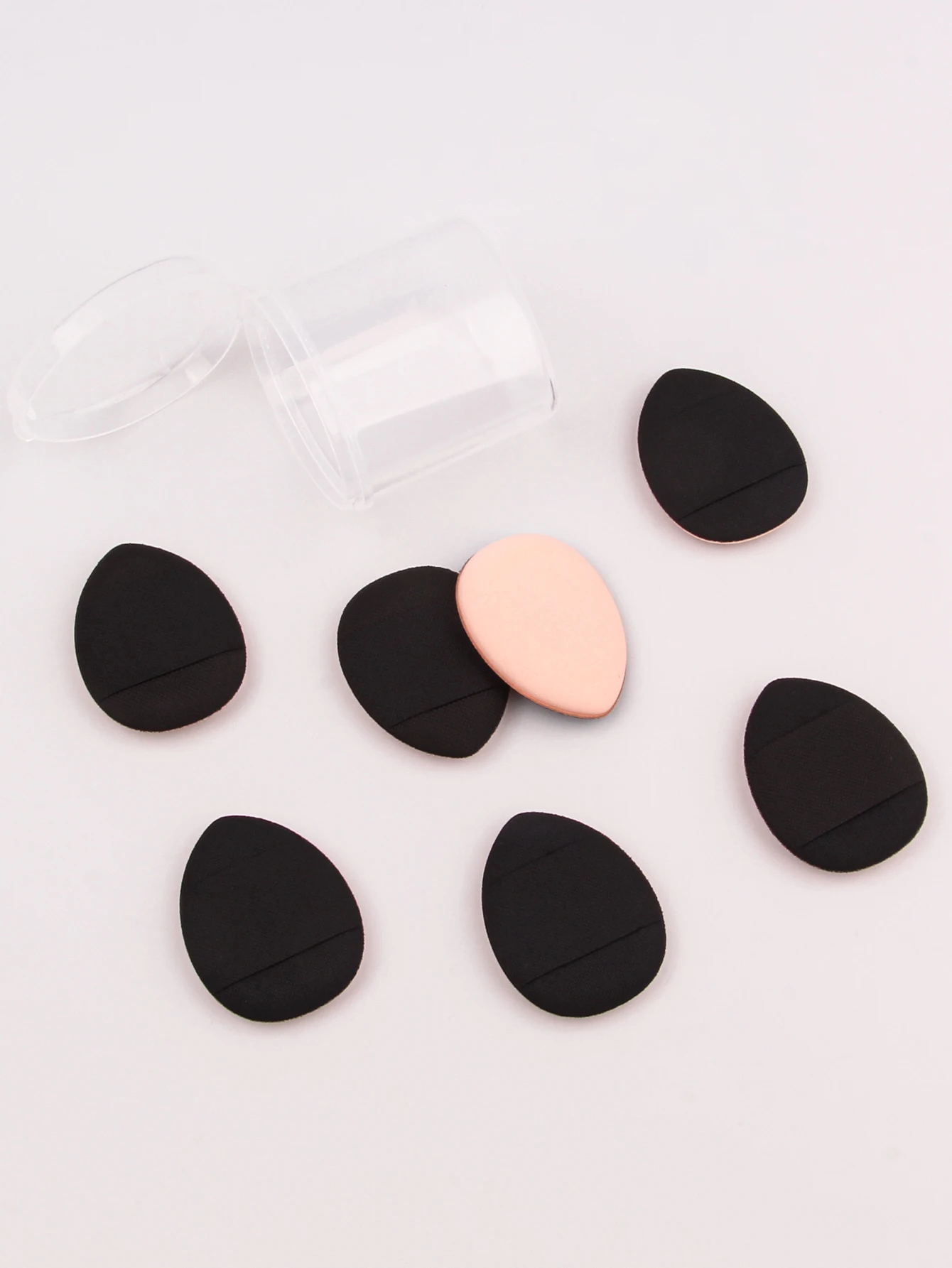 Conjunto de mini esponja de maquiagem para polegar, 7 peças, absorção zero, almofada multicolorida para corretivo facial e aplicação portátil na ponta dos dedos