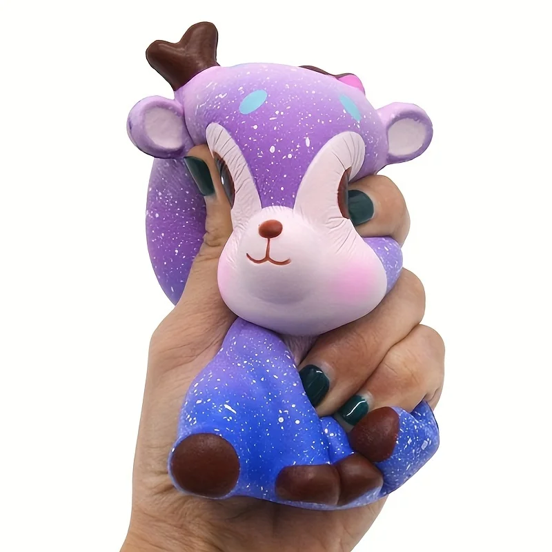 Schattig Galaxy herten dier squishy speelgoed met crème geur en riem anti-stress grappige gadget nieuwigheid cadeau voor kinderen