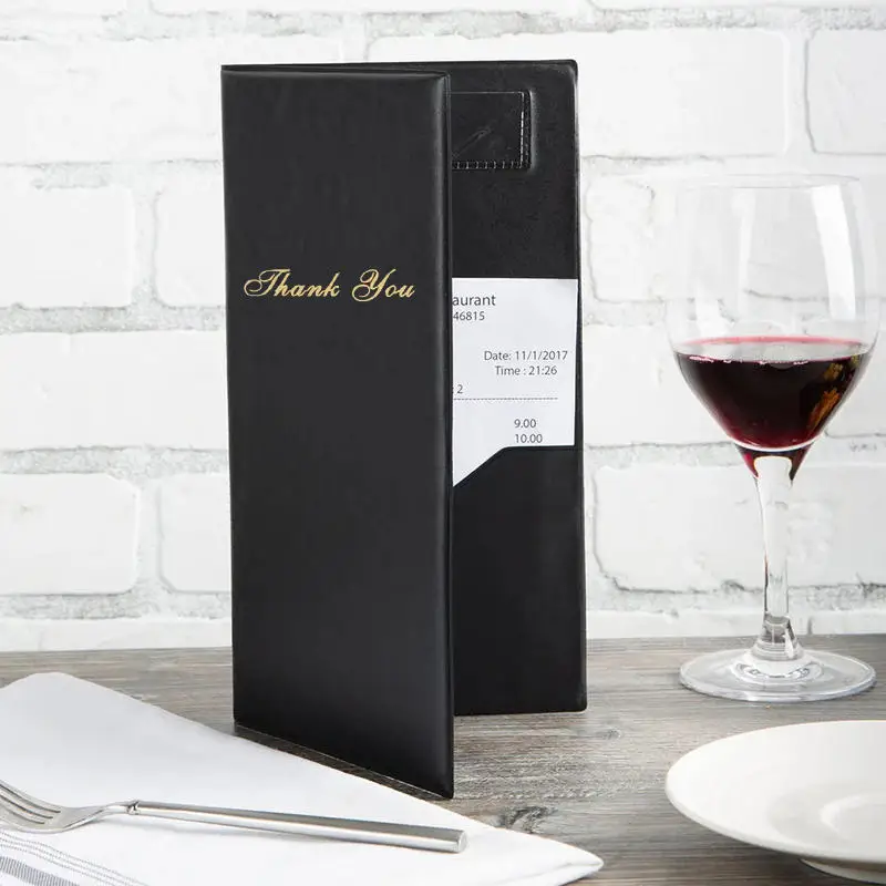 Carpeta porta billetes de comida, tarjetero para comprobar invitados, regalos de verificación para restaurante, carpeta de menú para servidor de facturas de invitados, organizador de cheques