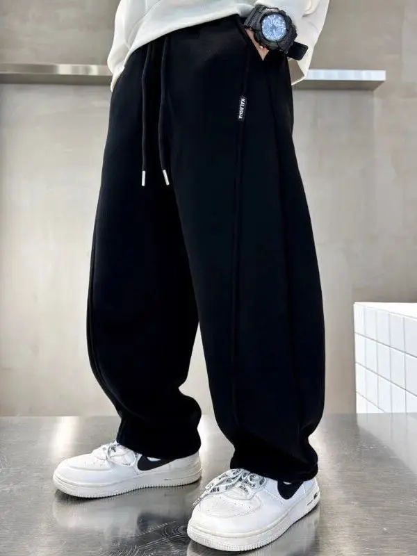 Children's Cotton Sport Pants Autumn Warm Stylish Casual Long Trousers for Boys And Girls Trendy Knife-Shape Korean Style