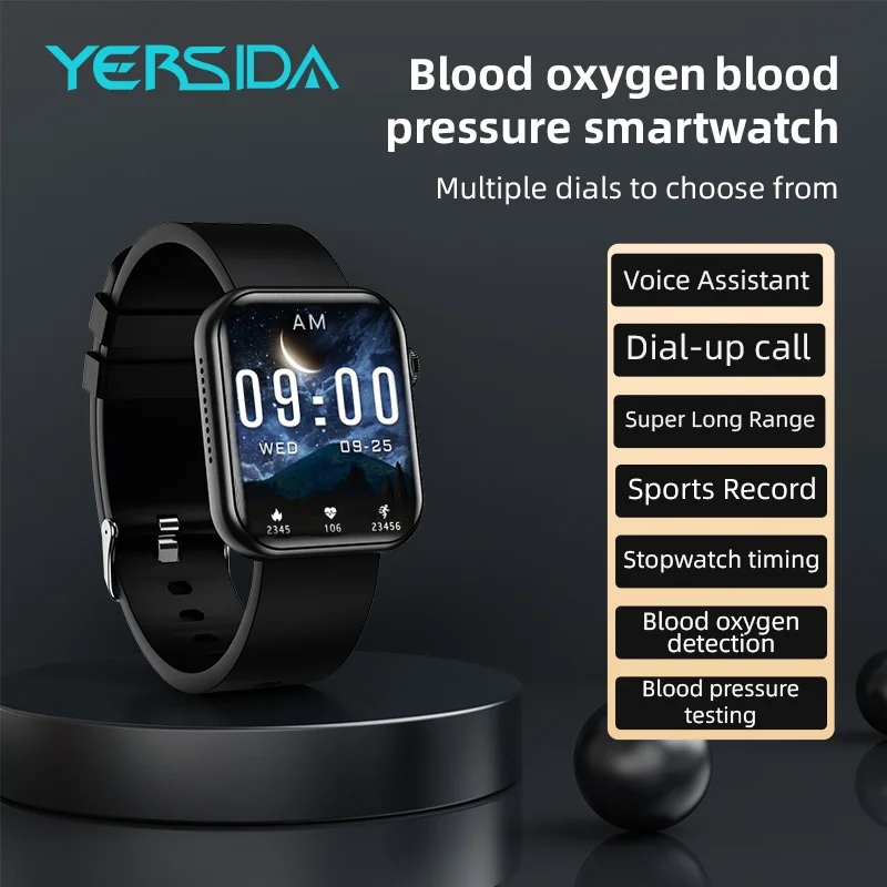 YERSIDA-Reloj de pulsera inteligente MS2 para hombre y mujer, accesorio de pulsera resistente al agua con pantalla táctil de 1,91 pulgadas, Bluetooth, llamadas y seguimiento de actividad física