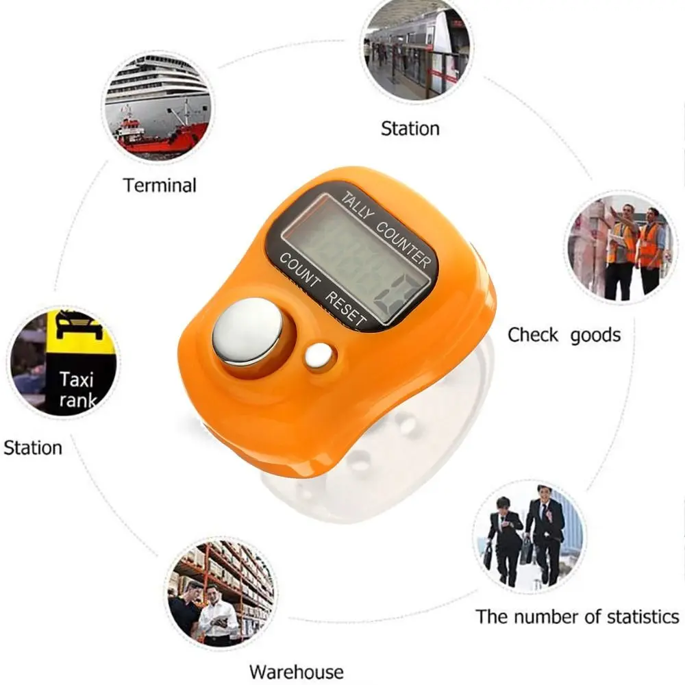 

LED Digital Electronic Finger Counter Hand Held Coun Random Mini Stitch Marker Tally Counter Finger Ring Timer