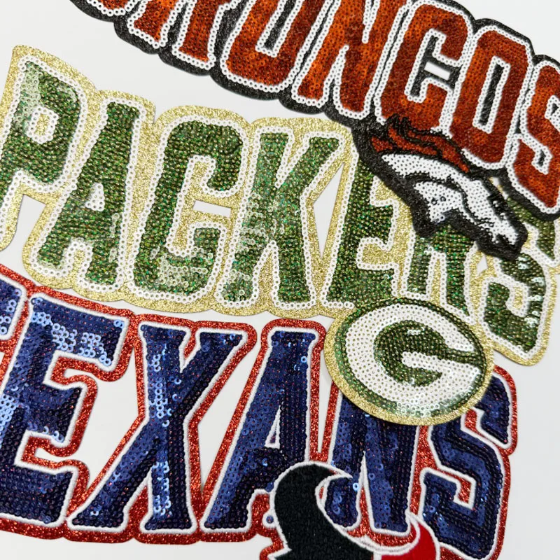 كبير فريق الرجبي الأمريكي الكي التصحيح البسيطة لطيف كرة القدم المطرزة النسيج شارة حسناء الملابس تي شيرت اكسسوارات ديكور ذاتي الصنع #2