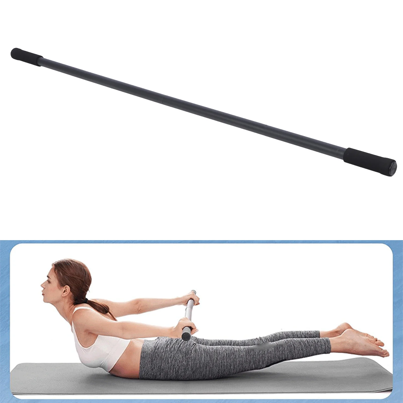 Yoga Stick Sturdy Steel Adjustable Stretching Stick Promote Flexibility and Balance Versatile Exercise Stick with Foam Handles