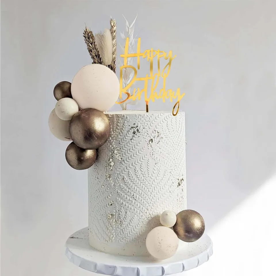 52 Boules De Décoration Gâteau Marron Bleu - Topper Ballons Boho Pour Anniversaire Et Fêtes