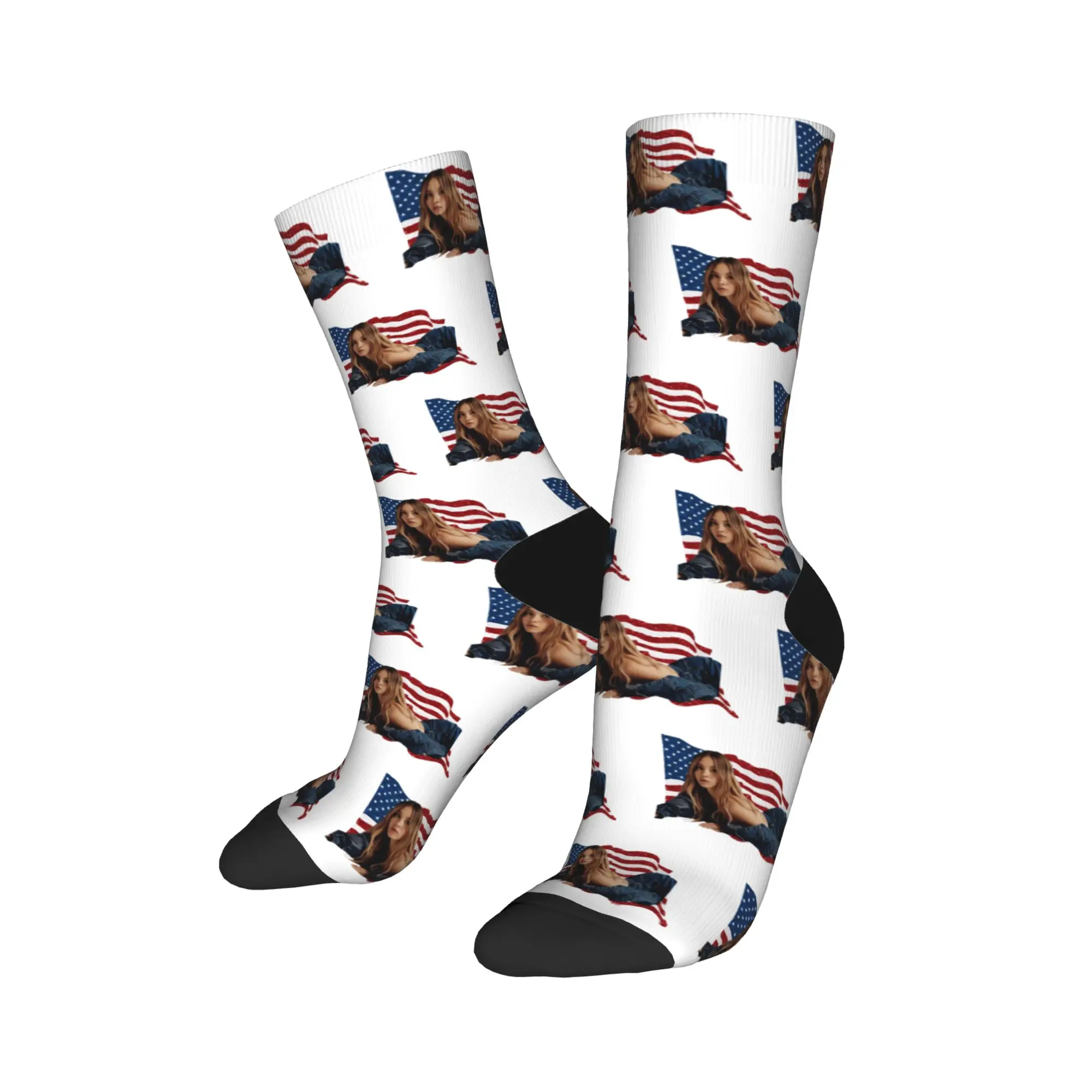 سيدني سويني جوارب الممثلة الأمريكية خمر الجوارب الرجال جودة الجوارب الشتاء الدراجات المطبوعة عدم الانزلاق الجوارب هدية #3