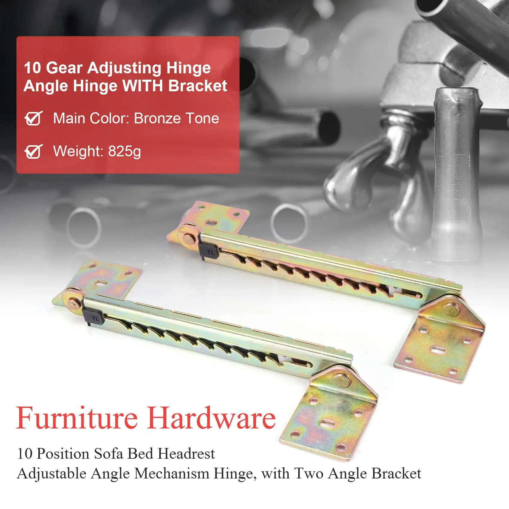 AA05 1 Pair Angle Lifting Rod Desk 10 Gear Adjusting Hinge Angle Hinge WITH Bracket