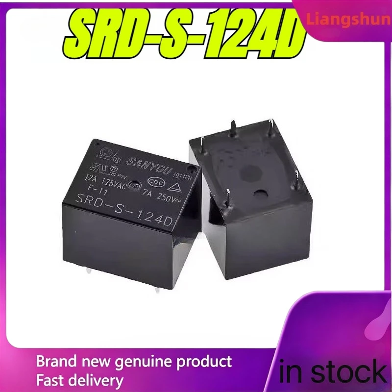 New 5pcs/lot  100% original genuine relay:SRD-S-112D SRD-S-124D 12V 24V 5pins 12A