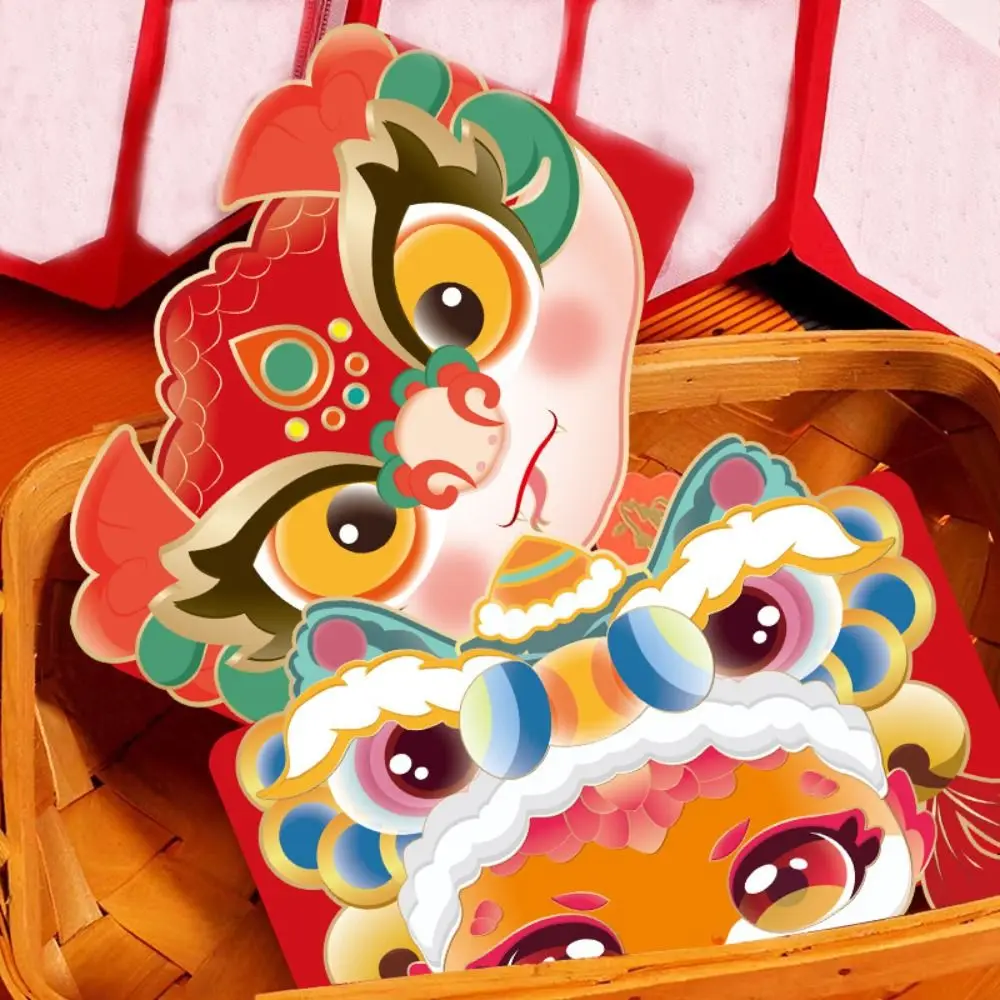 Sobre rojo chino de 2025, borla de bendición, paquete rojo de Año Nuevo 3D, Festival de Primavera de HongBao, bolsillos rojos de la suerte, 2 uds.