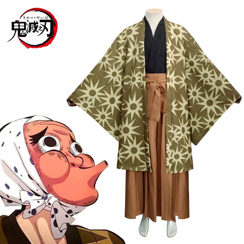 

Anime Demon Slayer Haganezuka Hotaru Cosplay Costume Full Set Cartoon Costume Sutis Kimiono Halloween Party Kids Adult CosParty