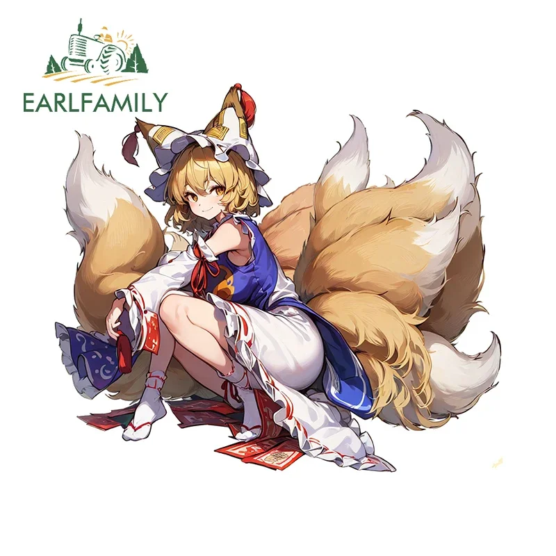EARLFAMILY 13 سنتيمتر x 11.3 سنتيمتر ياكومو ران القرفصاء ملصقات السيارات مضحك متعددة الثعلب ذيول الجمال أنيمي الشارات الإبداعية ويندوز ديكور
