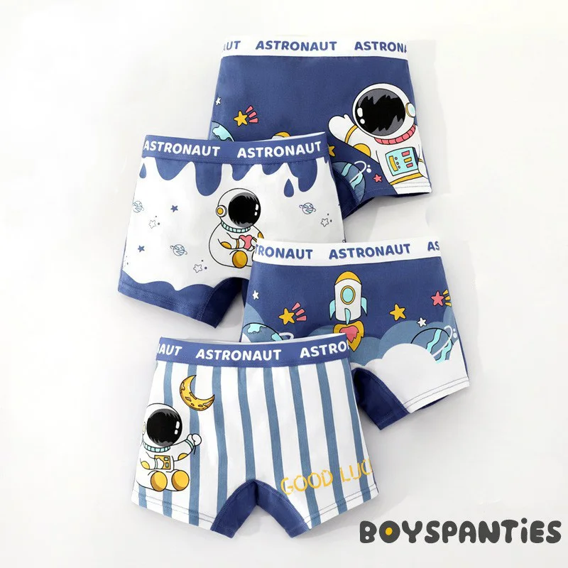 4pcs Children\'s Underwear for Boys Cotton Cute Dinosaur Shorts Panties Fashion Teenage Breathable Soft Boxers Toddler Underpants