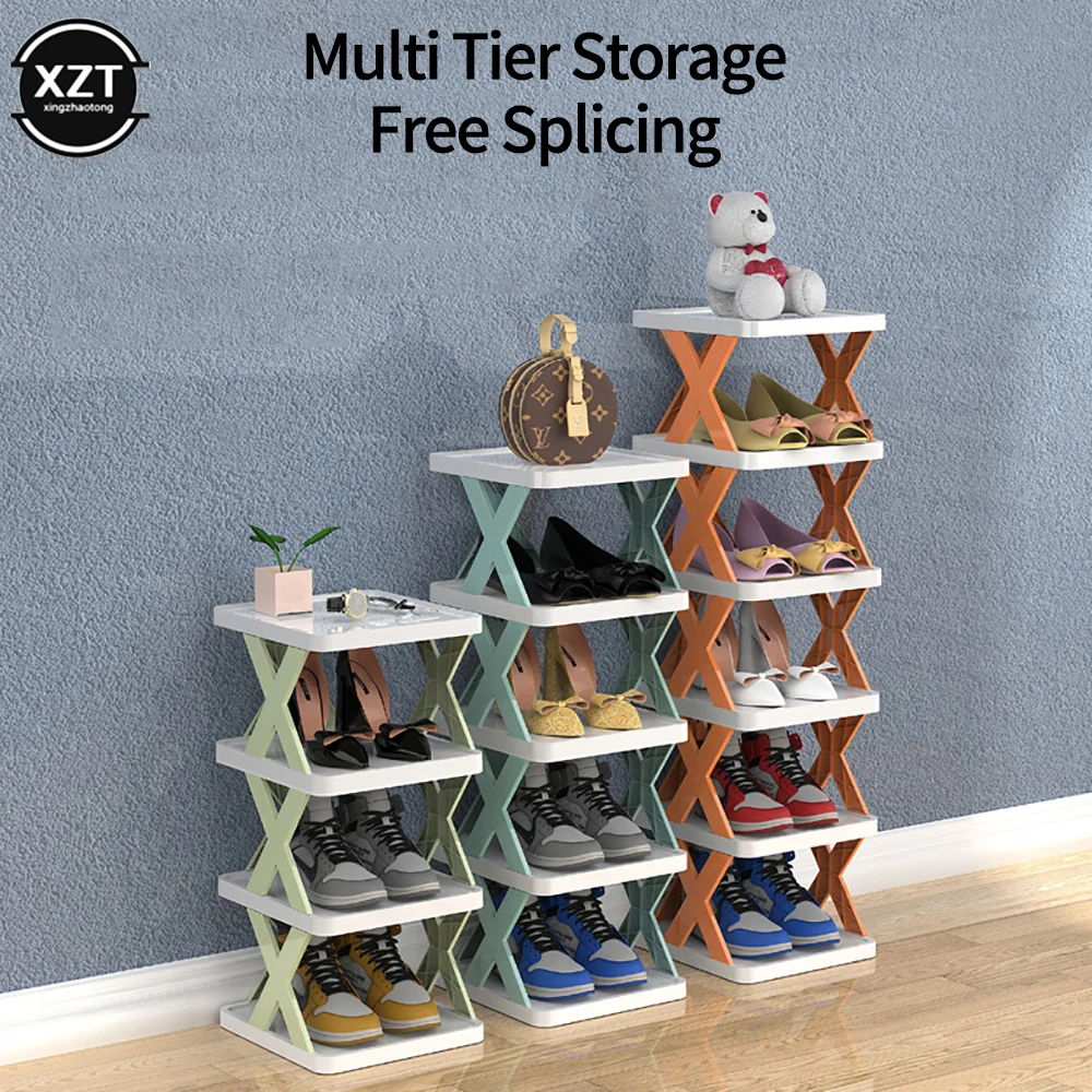 Clearance sales foldable plastic shoe rack saves family space and is suitable for corridor bedrooms