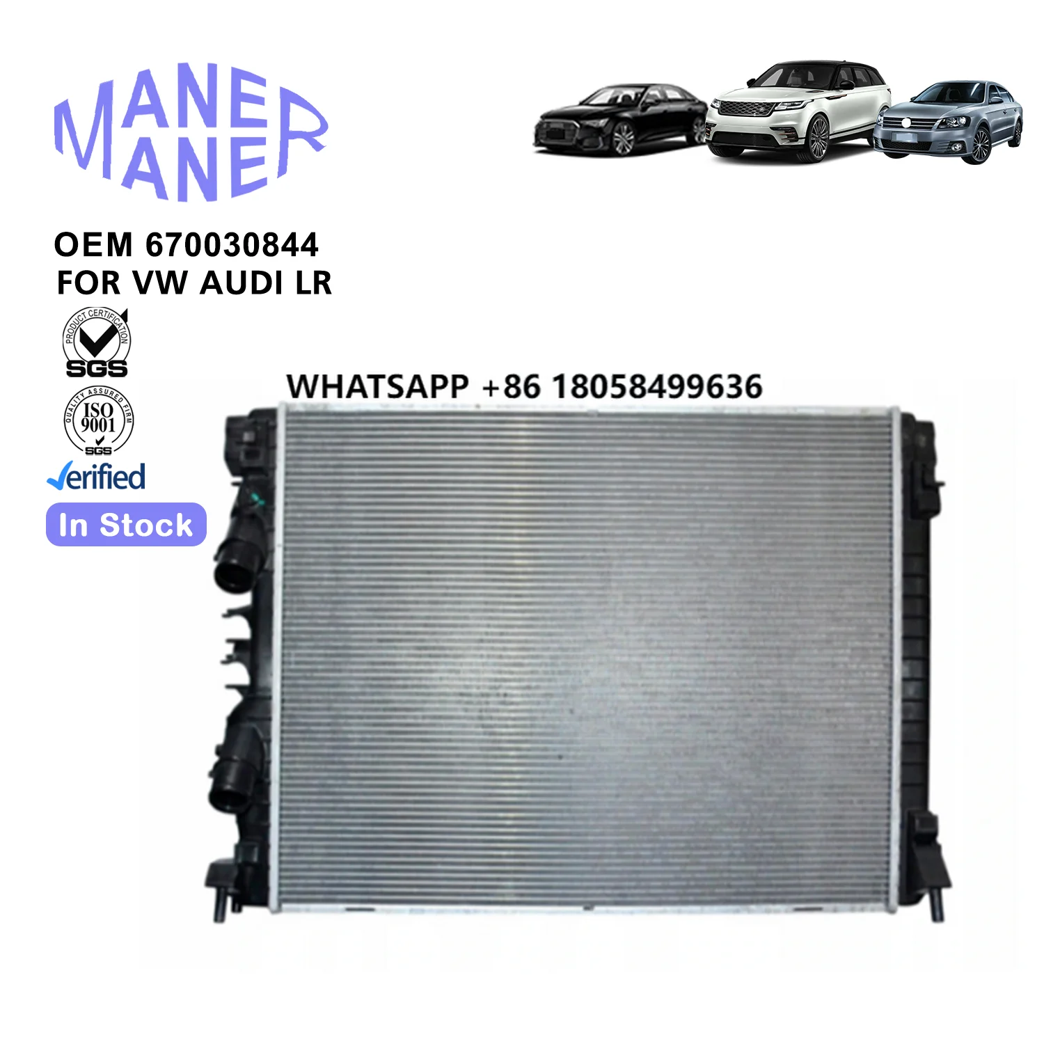 

MANER Cooling System Genuine New 670030844 Radiator for MASERATI GHIBLI M157 3.0 Petrol 301kw 2015