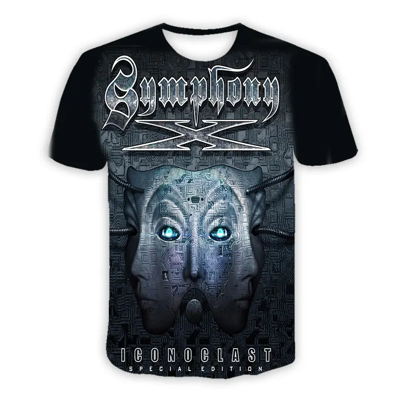 Symphony X Band Graphic T Shirt for Men Clothes 3D Printed Hip Hop T-shirt Harajuku Fashion Kids Tees Unisex Clothing