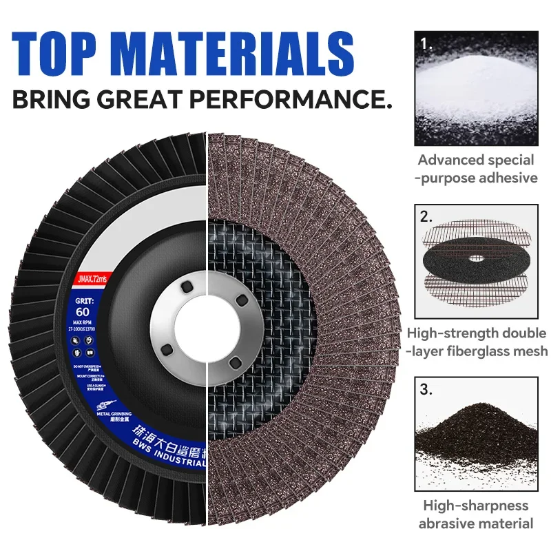 100 4-дюймовых лепестковых дисков, угловая шлифовальная машина, шлифовальные полировальные круги для стали, алюминия, железа, дерева, удаления заусенцев, удаления ржавчины