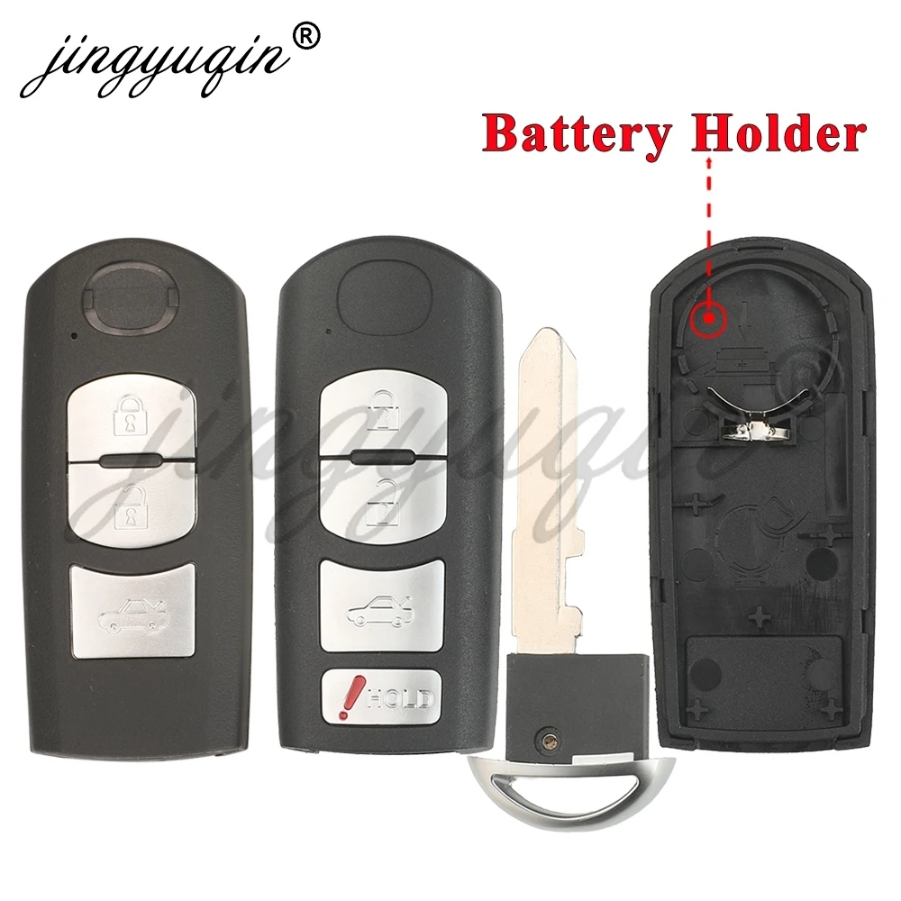 

jingyuqin 3/4 Buttons Car Remote Key Shell for Mazda 2 3 6 CX-3 CX-5 MX-5 M3 M6 KD Keydiy Keyless Replacement Housing Case