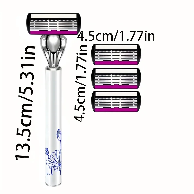 Lâmina de barbear de 6 camadas, lâmina de aço inoxidável masculina, navalha clássica lavada com água, lâmina afiada para barbear limpo