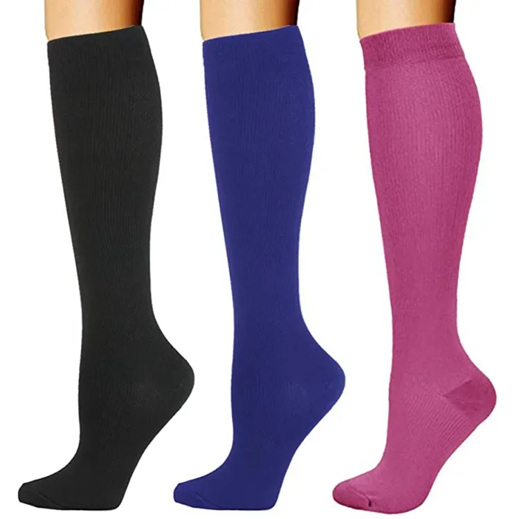 10 Pair Women’s Men Many Colors Trouser Socks, Opaque Stretchy Nylon Knee High Solid Color Socks