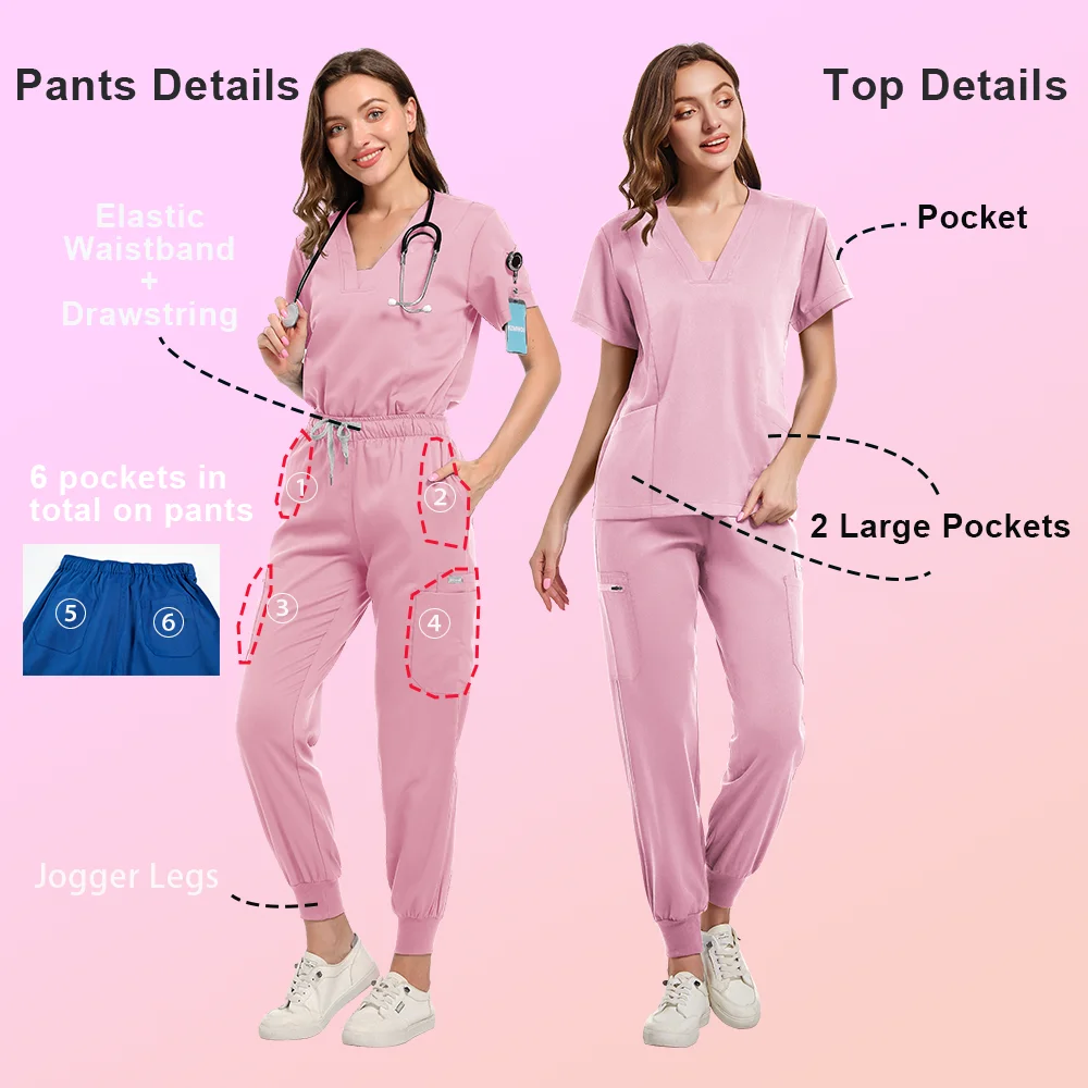 Venta al por mayor, uniforme médico para quirófano, conjunto de gomas de trabajo para Hospital, suministros médicos, traje de cirugía Dental para enfermera, ropa de trabajo