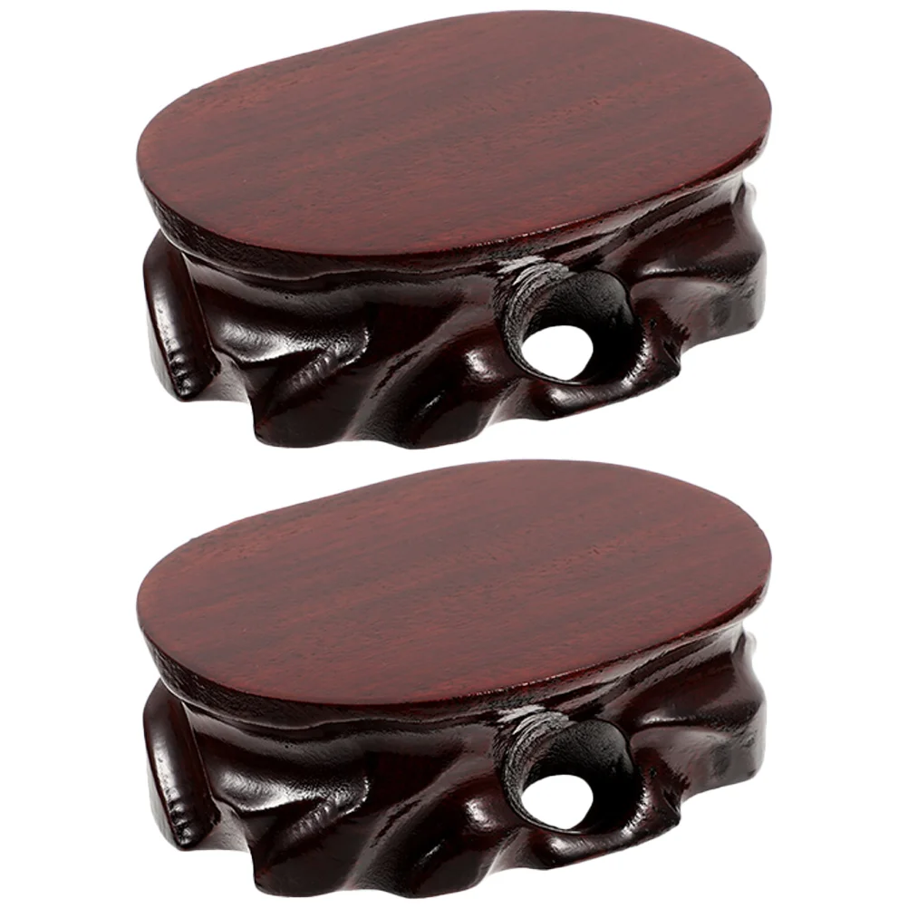 

2 Pcs Fish Tank Plants Jade Wood Base Riser Stand for Crafts Vase Holder Buddha Statue Tabletop Risers Display