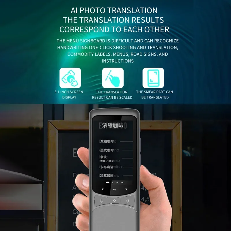 Smart 135 Language Voice Translator Device 4G/WIFI/SIM Portable Offline Translation Photo Recording Translation