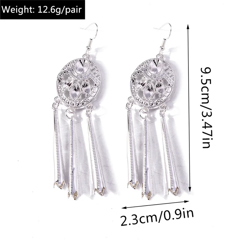 Aihua Silberfarbene Lange Quasten-Ohrhänger mit Pfau- und Schmetterlingsmotiv für Damen, Hochzeits- und Party-Schmuck, Geschenke, Trendige Ohrringe – Detail 10