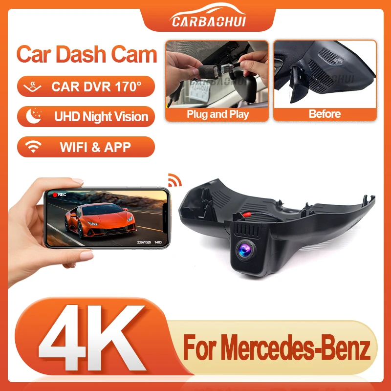 Plug and Play Car DVR Wifi Dash cam Video Recorder Wall for Mercedes Benz GLC X254 (2nd Gen) 2023-2025,HD 4K 2160P Dashcam