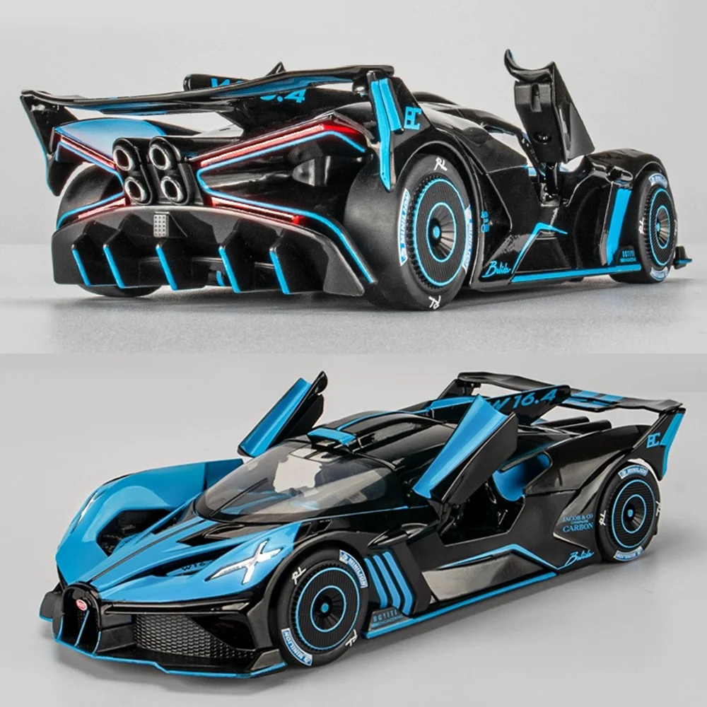 Schaal 1:24 Bolide Tourbillon Model Speelgoed Auto Legering Diecast Voertuig 4-deurs geopend Metalen Body Geluid Licht Trek Auto's Decoratief
