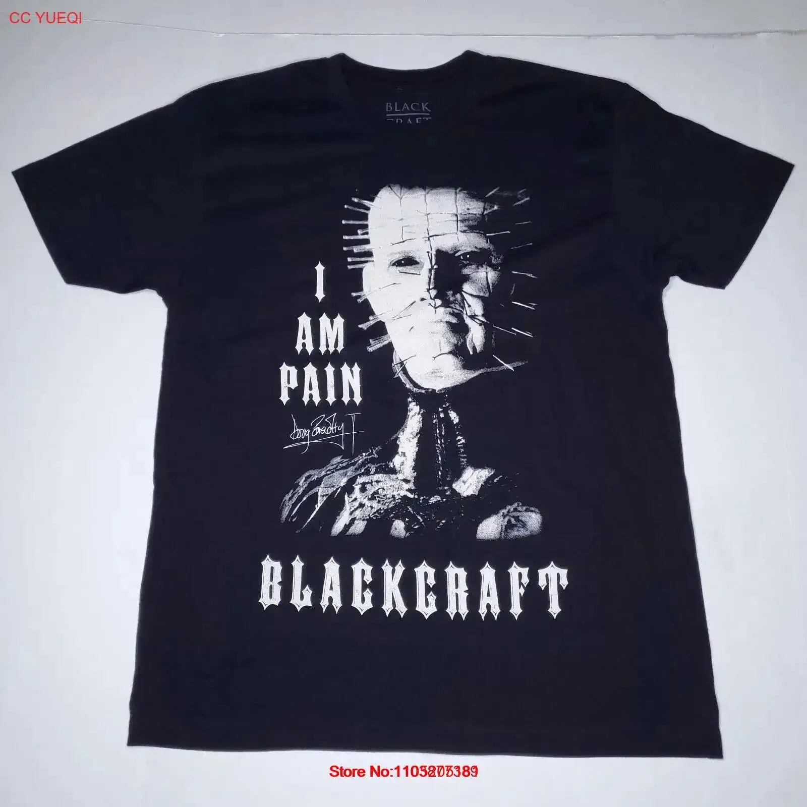 Blackcraft Cult Medium T shirt Hellraiser Pinhead I Am Pain Black Horror Gothic vintage Washed graphic Stretched Breathable