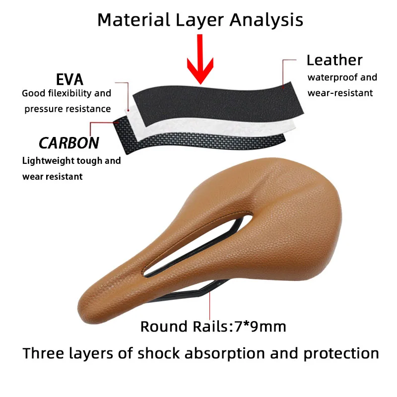 Bike saddle Carbon Saddle MTB/Road 143/155MM Super Light Leather Carbon Cushions Carbon Rails Bicycle Seat bike seat parts
