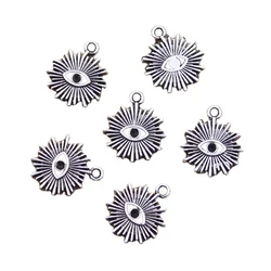 15pcs Charms Sun Eye Sunshine 17x15mm Antique Silver Color Pendants Making DIY Handmade Tibetan Finding Jewelry