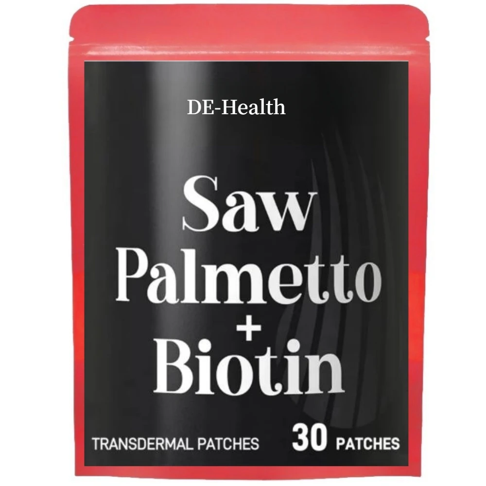 Saw Palmetto with Biotin Transdermal Patches Hair Loss And Regrowth For Men And Women - 30 Patches One Month Supply