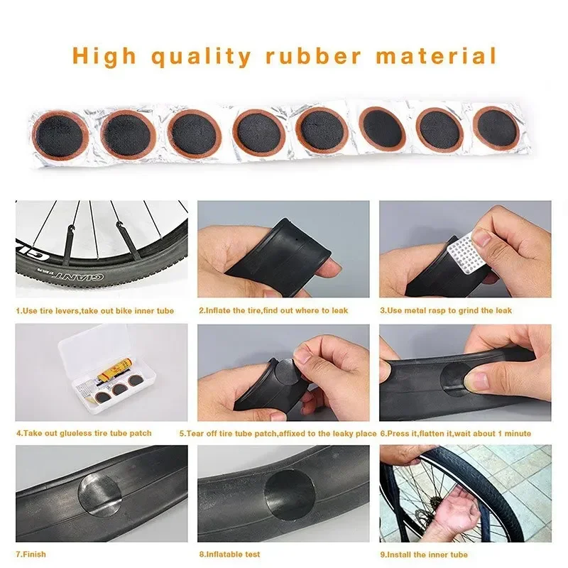 Bicycle Tire Repair Tools Kit Outdoor Bike Repair Kit with Pump Tire Patch Hexagon Wrench Multi-functional Cycling Tire Tool Set