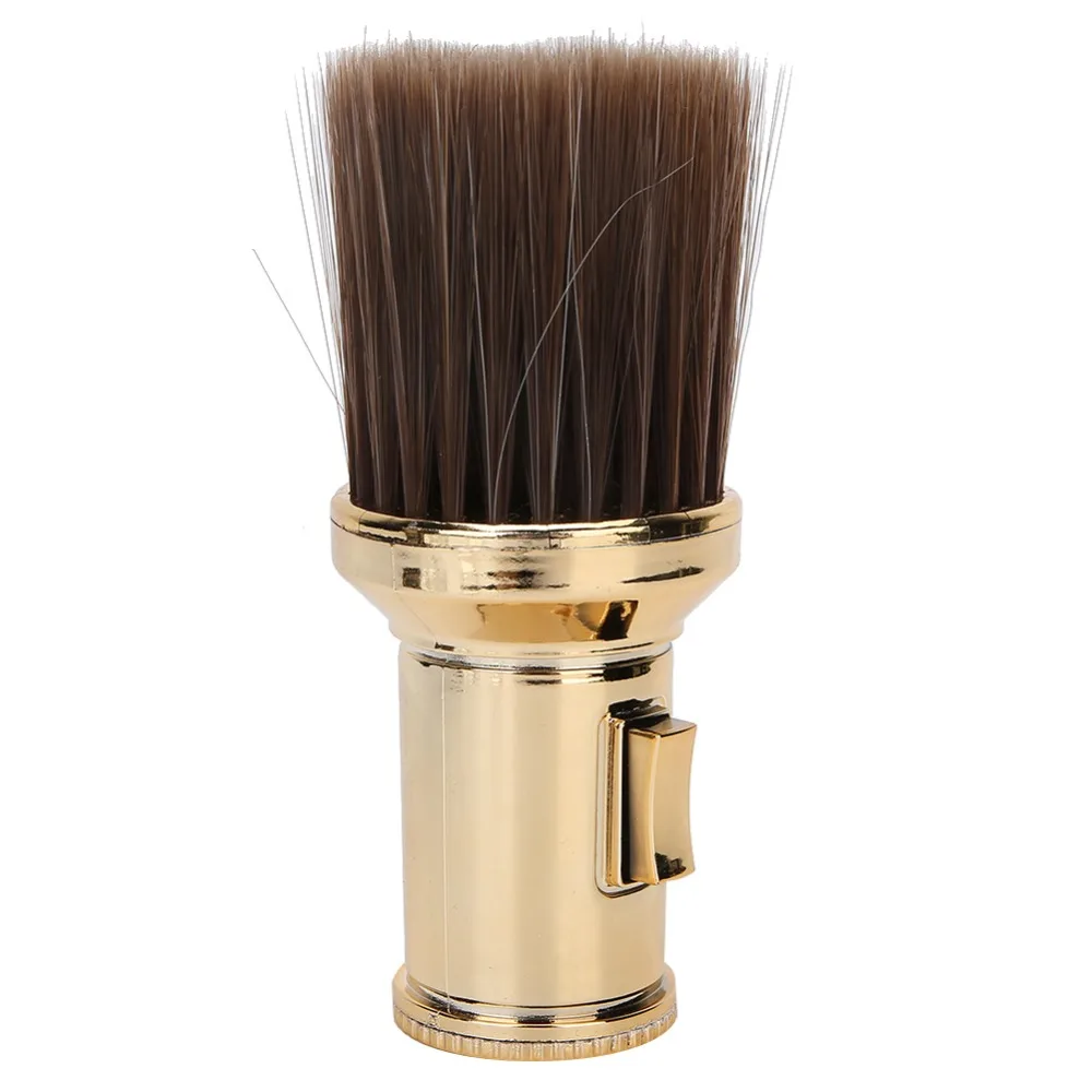 Soft Bristle Multifunctional Broken Hair Sweep Brush Gold Color Professional Neck Duster Brush Multipurpose Light Hair Brush