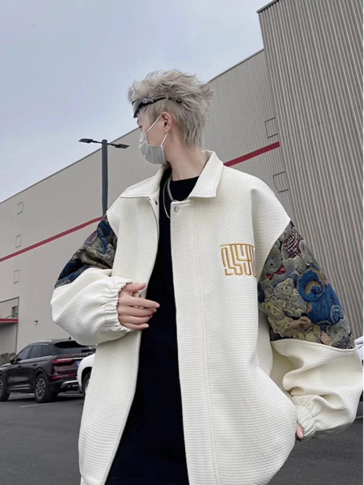 

New Chinese Sle Patchwork Men's Jaet Spring Sle Haome High End Pilot Baseball Coat Trendy plus Size Golden Dabai