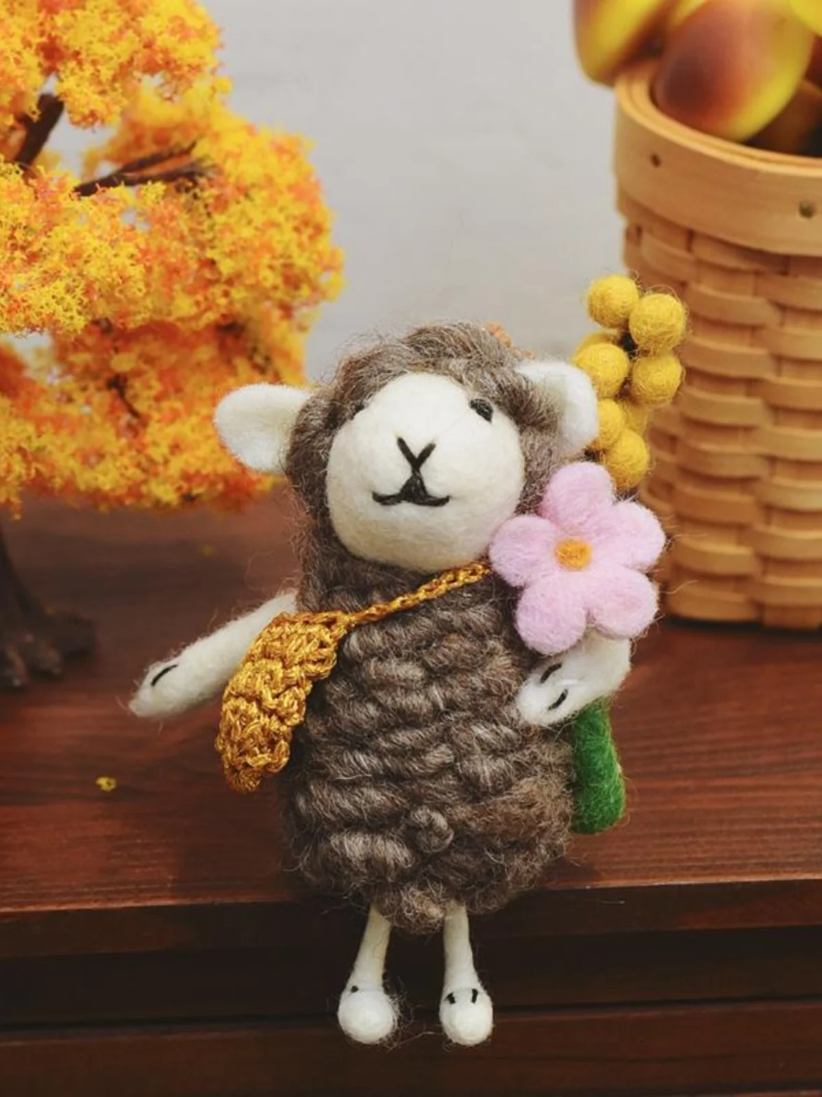 High Quali Good-looking Exquisite Lamb Pendant Handmade Wool Felt Sheep Car Hanging Large Gift Gift Couple