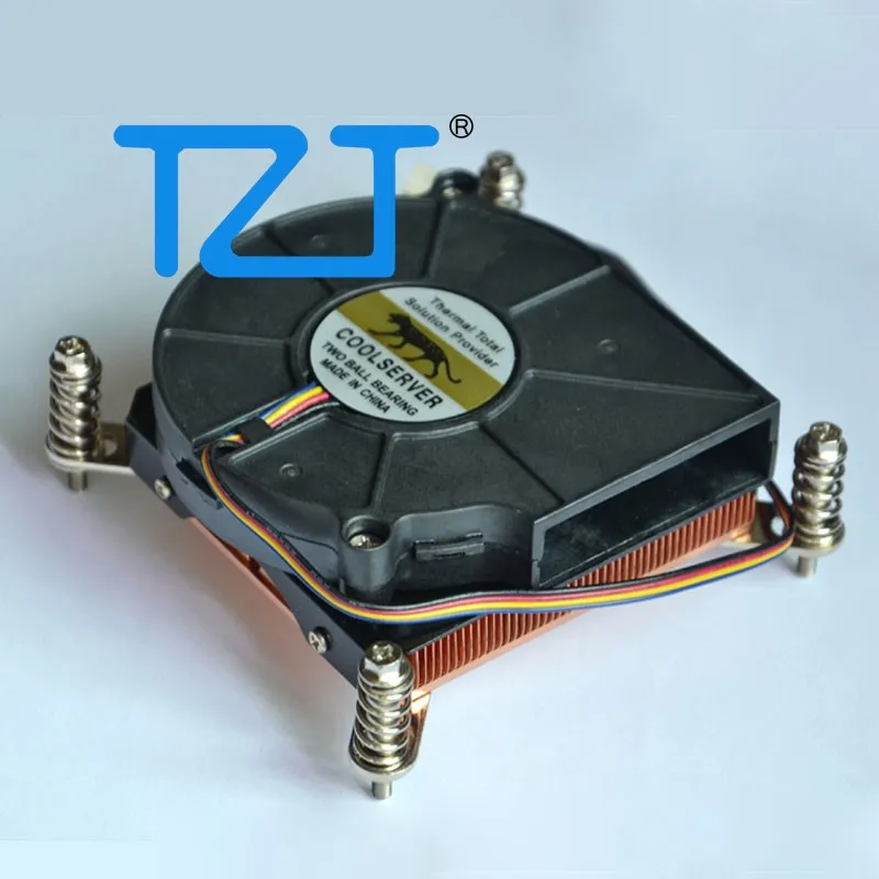 TZT 1U 1150/1151/1155/1156/1200 CPU Cooling Fan 2000-5000RPM High Speed 4-Pin PWM CPU Radiator 12V Support Temperature Control