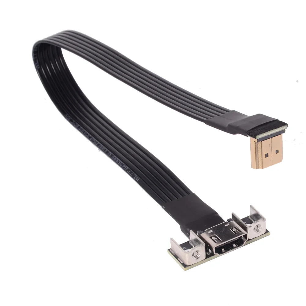 A-A ประเภท HD 2.1/2.0 ชายหญิงแบนริบบิ้นสาย 2K 4K/144Hz FPC FPV GPU HD V2.1 Audio & Video Extender W สกรู