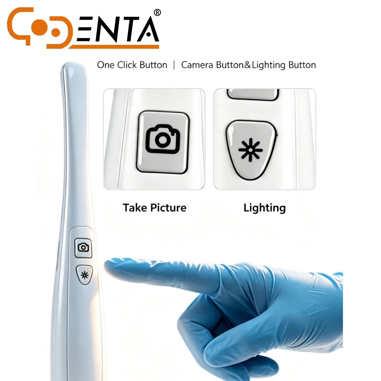DT Dental Intraoral Camera 8 LED DT Sensor Imaging Wired 3‑in‑1 Connector Precise Visual Effect Dentist Oral Examination Tool