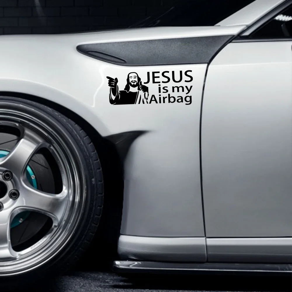 شارات فيلم الفينيل للزينة ، Jesus هو وسادة هوائية ، ملصق للدراجات النارية ، الشاحنات ، النوافذ ، الأبواب ، السلامة ، القيادة ، مبآكات الله ، الملحقات #3