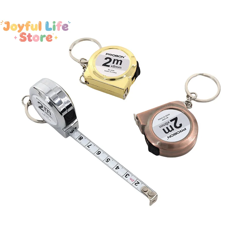 Hot Mini Small Portable Tape Measure Portable Key Chain 2 M Ruler Household Steel Tape Measure