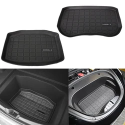 TPE Pad Front Rear Mat for Tesla Model 3 Model Y Mat Accessories Trunk Cargo Tray Floor Mat with Model3 LOGO Trunk Mats