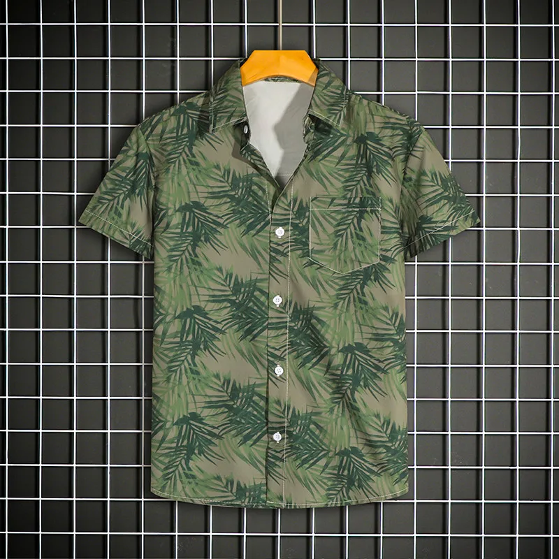Men's Short Sleeve Printed Shirt Haibinzoulu Fashion Tops Casual Summer Tee